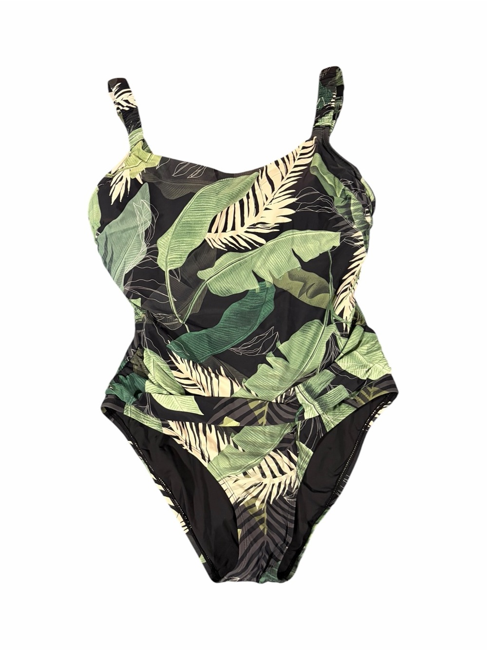 Jantzen Tropical Palm Leaf Tummy Control One Piece Swimsuit Size 14 NWT - Picture 3 of 5